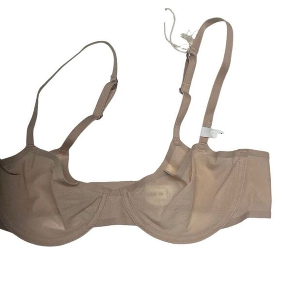 Aerie Smoothez Tan Nude Mesh Unlined Balconette Bra 32B N0332 - Picture 4 of 6